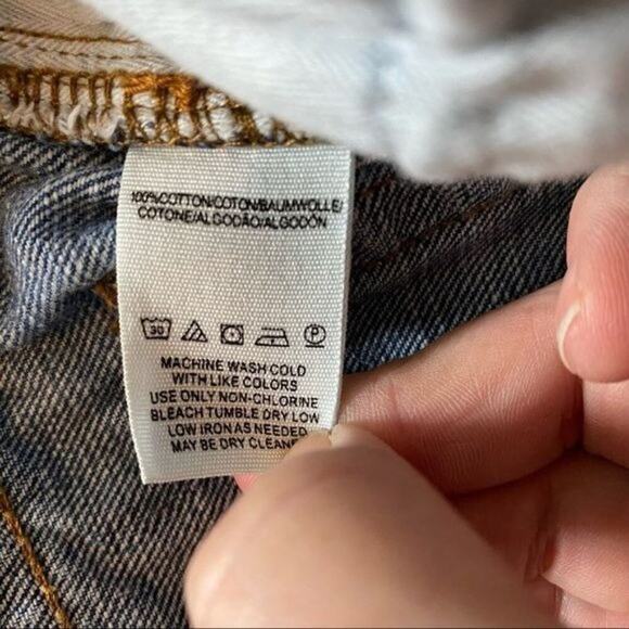 Free People Denim 5  Button Fly High Waist Jean Raw Hem Cutoff Shorts Size 24 - Picture 6 of 6